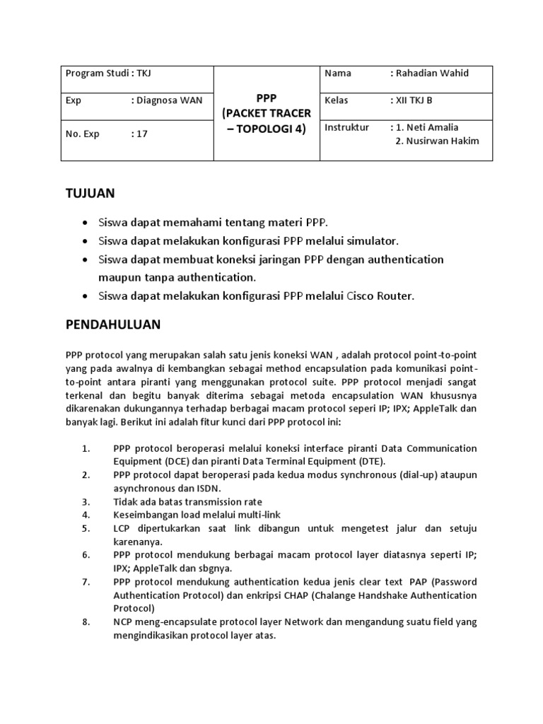 17 PPP (Packet Tracer - Topologi 4) | PDF