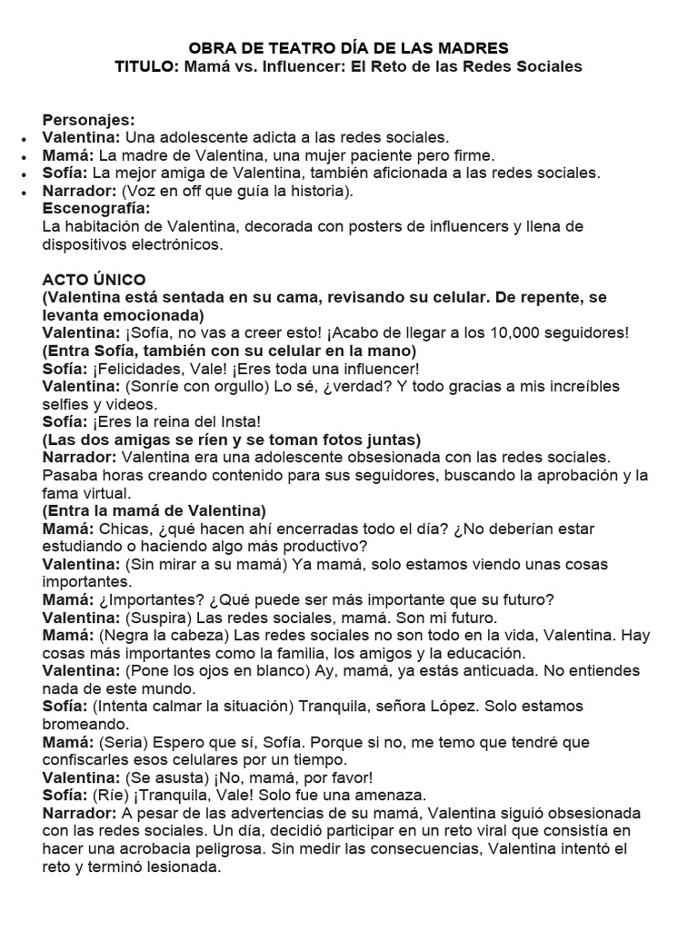 Obra de Teatro Día de Las Madres | PDF