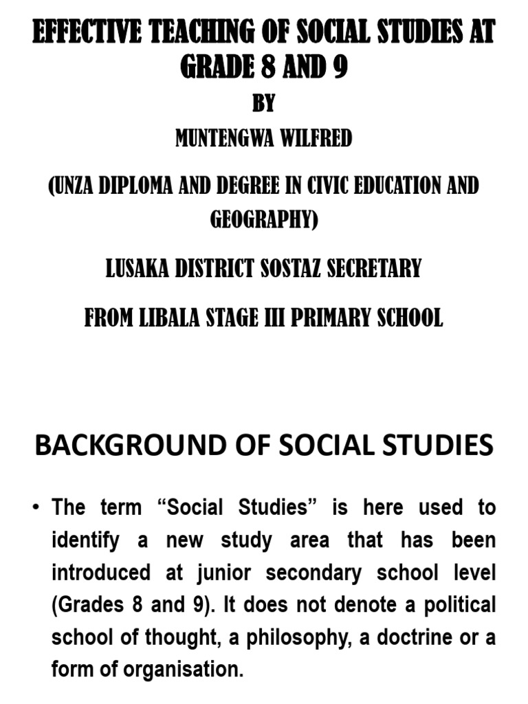 Effective Grade 8 Social Studies Teaching | PDF | Teachers | Cognition