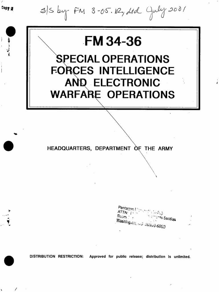 FM34 36 (1991) | PDF | Signals Intelligence | Military Science