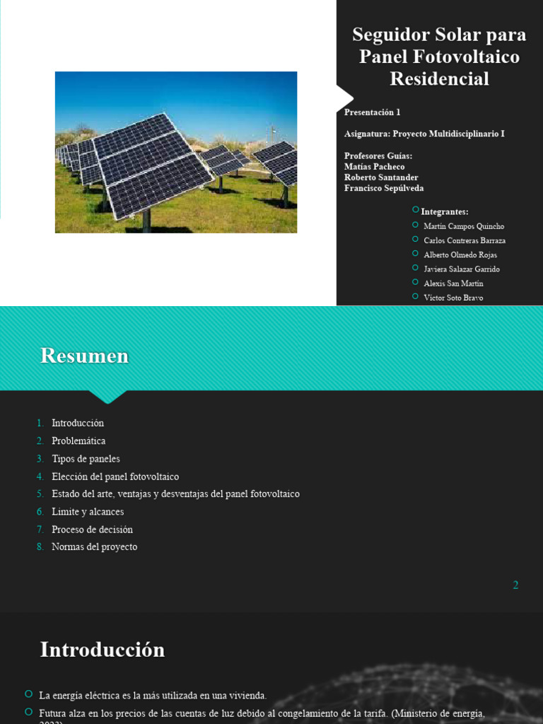 Proyecto de Paneles Solares Residenciales | PDF | Panel solar | Energía ...