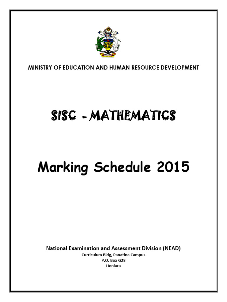 SISC Grade 6 Math Exam Marking Guide | PDF | Mathematical Objects ...