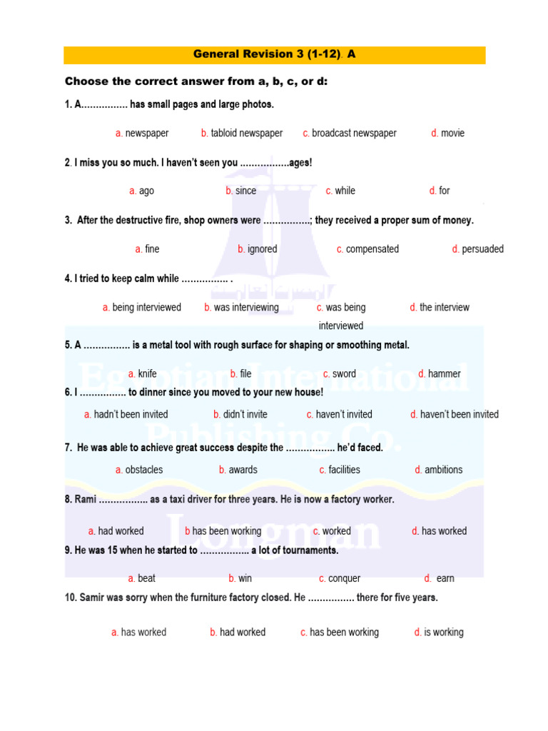 Longman+Secondary+3+General+Revision+1-12 | Download Free PDF | Goal ...