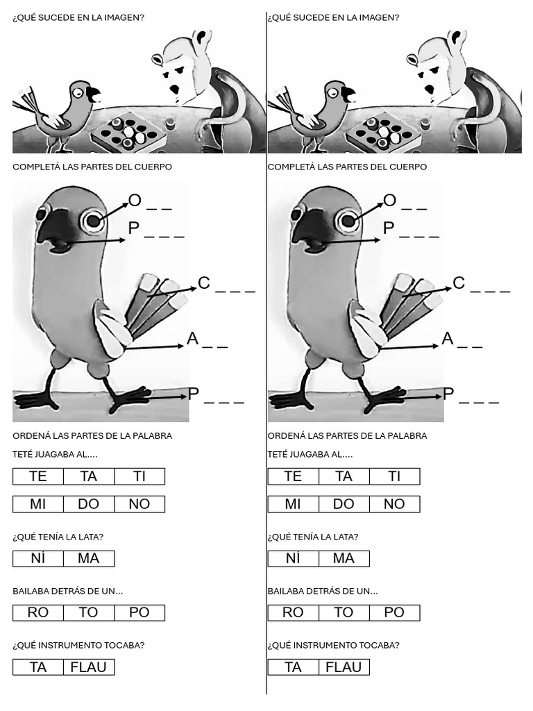 EL LORITO TETE ACTIVIDADES PDF