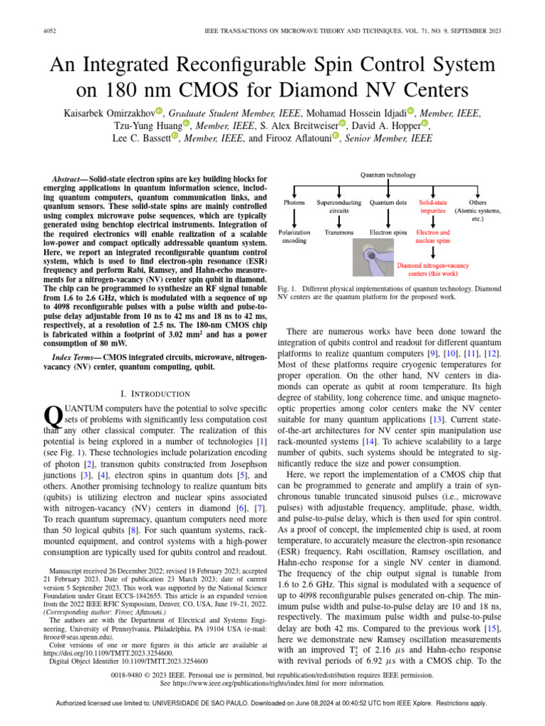 An Integrated Reconfigurable Spin Control System On 180 NM CMOS For ...