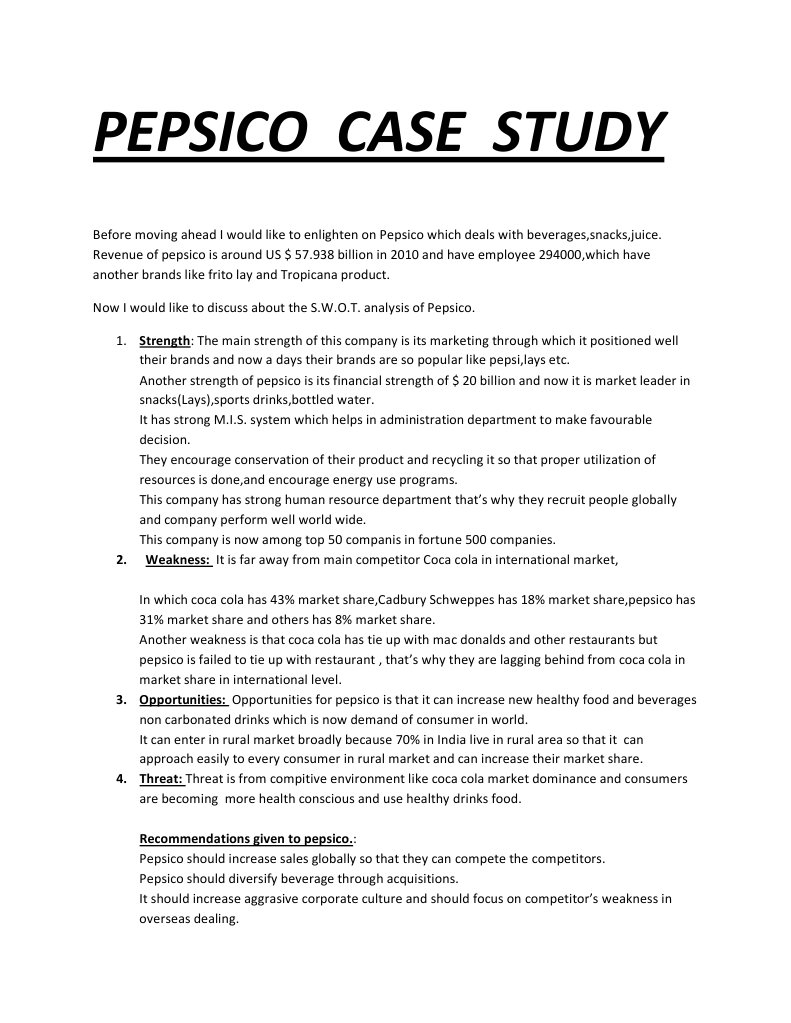 case study of pepsico