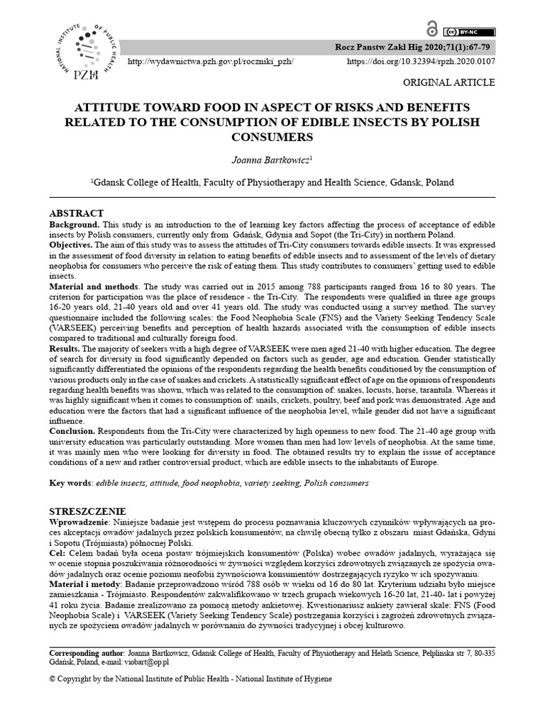 Attitude Toward Food in Aspect of R | PDF