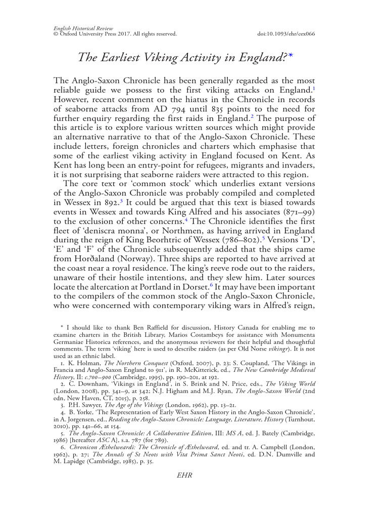 Earliest Viking Raids in England Explained | PDF | Anglo Saxons | Anglo ...