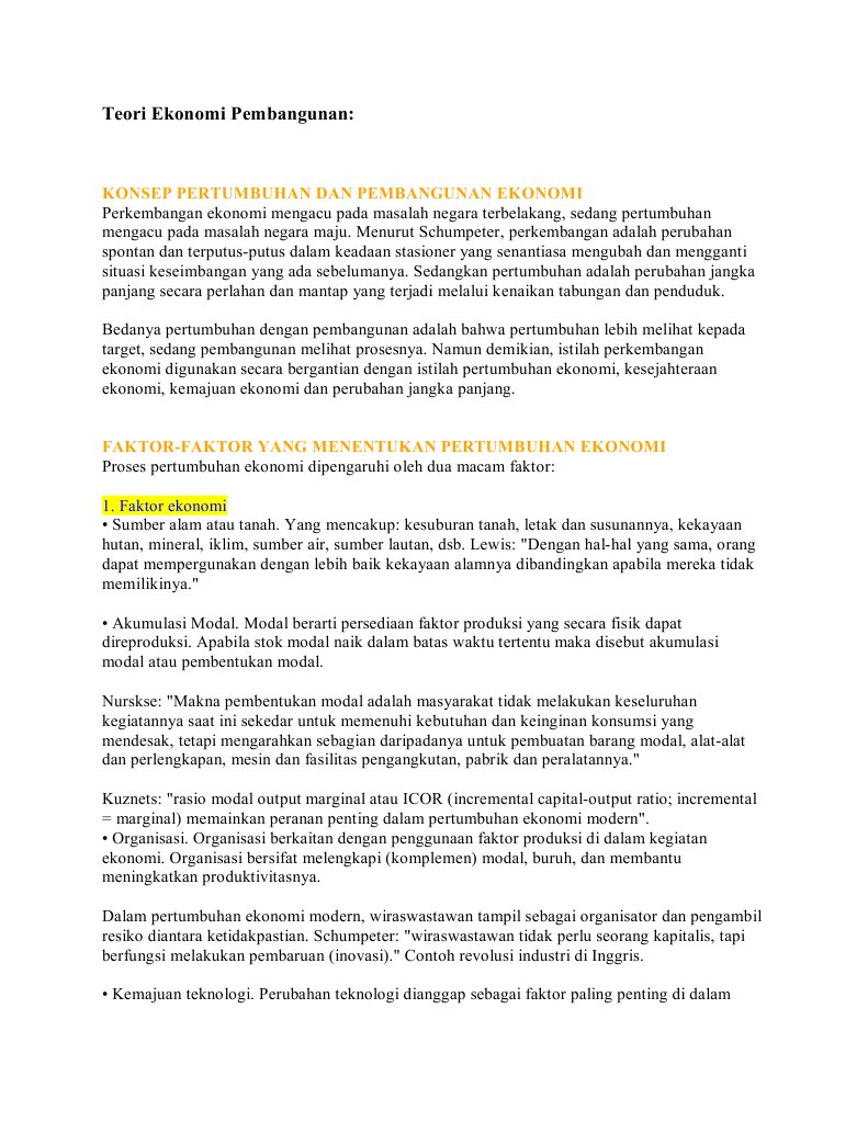 Teori Ekonomi Pembangunan Pdf