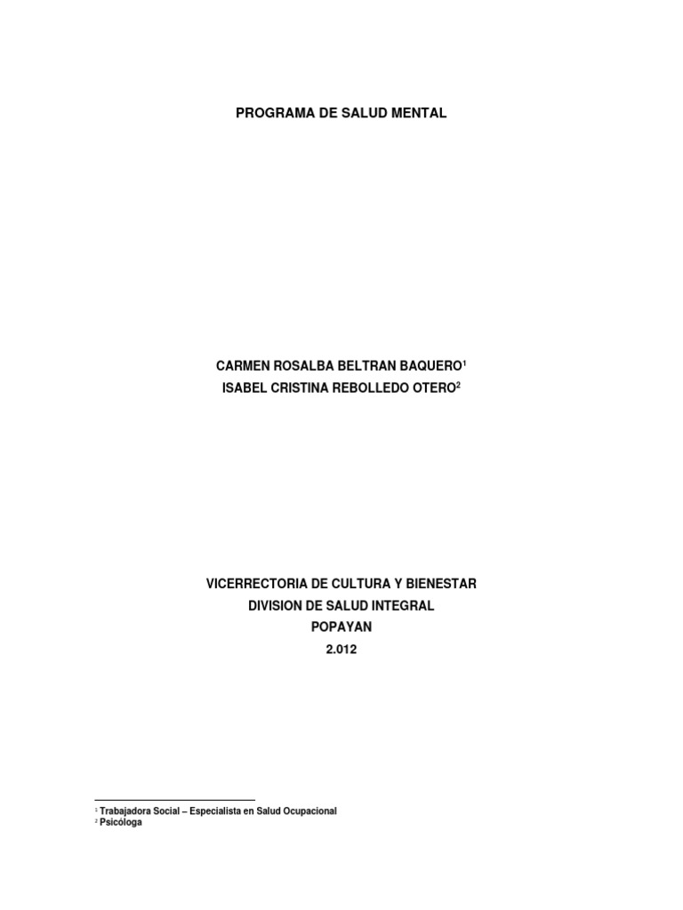 Programa salud mental dsi descargar gratis pdf salud mental