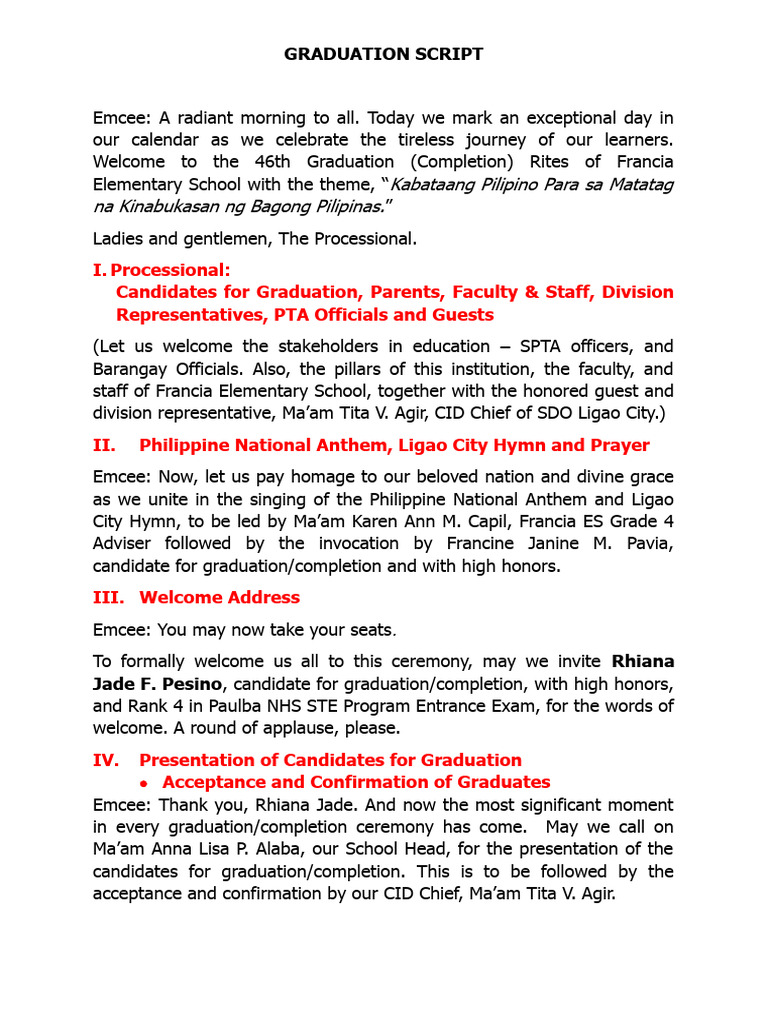 Grad script 2024 pdf ceremonies