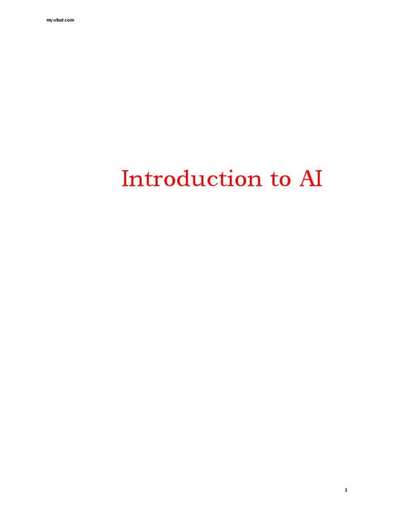 Introduction To AI | PDF | Artificial Intelligence | Intelligence (AI ...