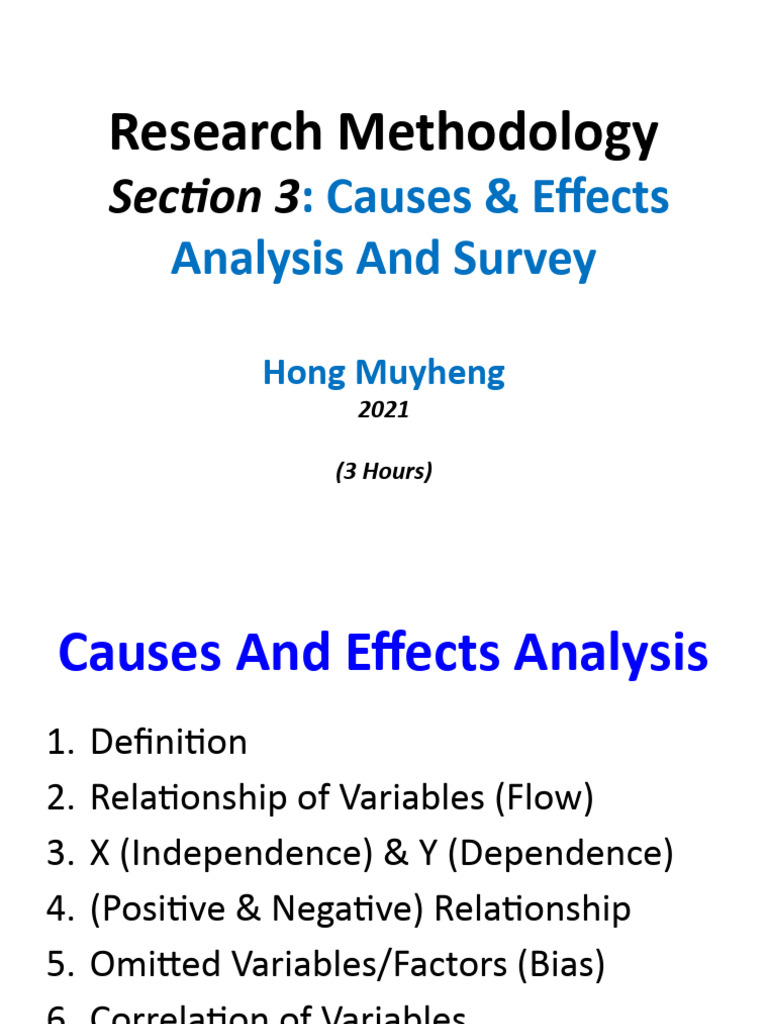 Causes and Effects Analysis Overview | PDF | Survey Methodology | Causality