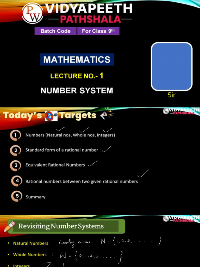 9th L1 Maths Number System | PDF