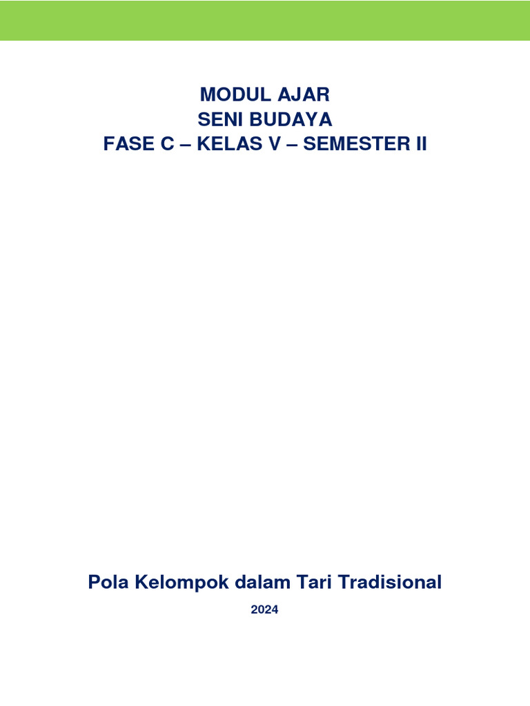 Modul Ajar Seni Tari Kelas 5 Semester 2 | PDF
