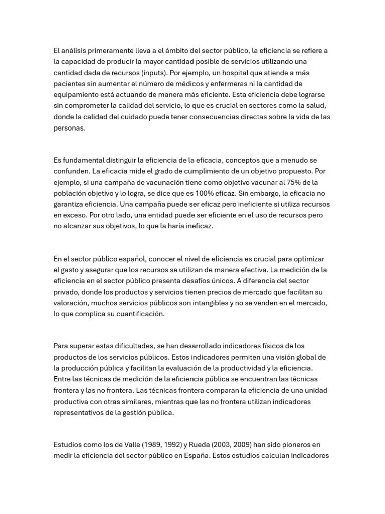Eficiencia del Gasto Público en España | PDF | España | Balance ...