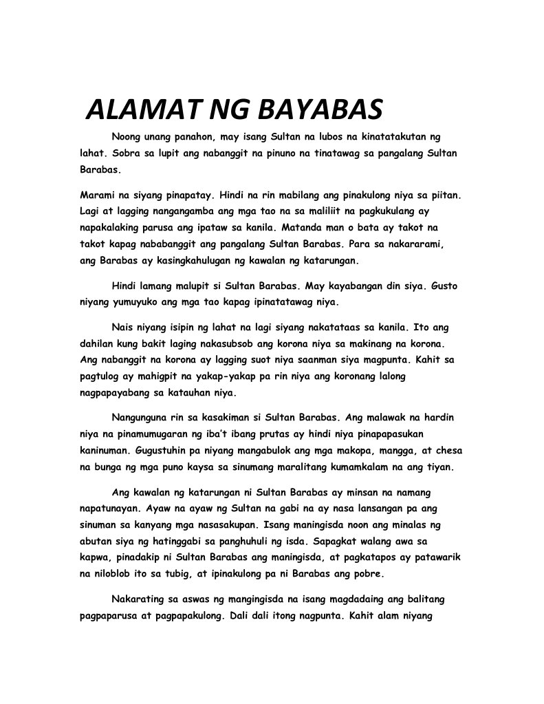 Alamat NG Bayabas
