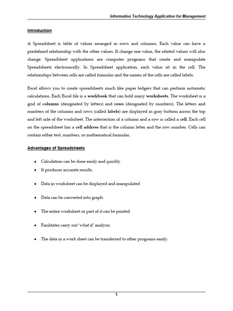Excel Notes Free Pdf