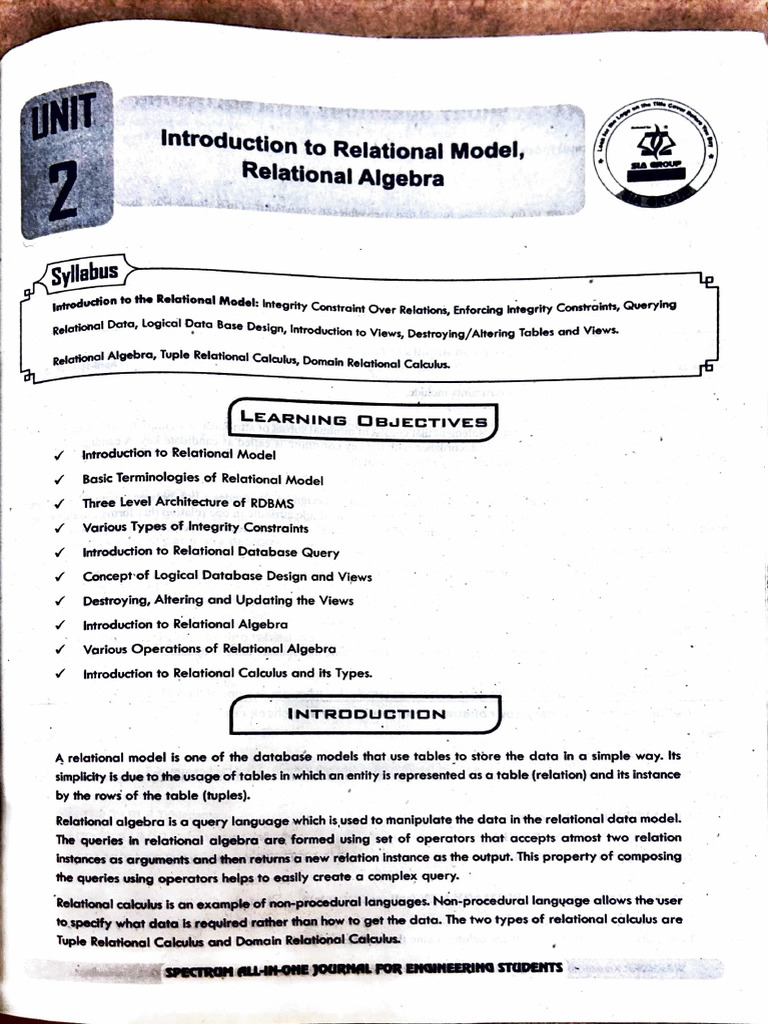 DBMS Unit 2 | PDF