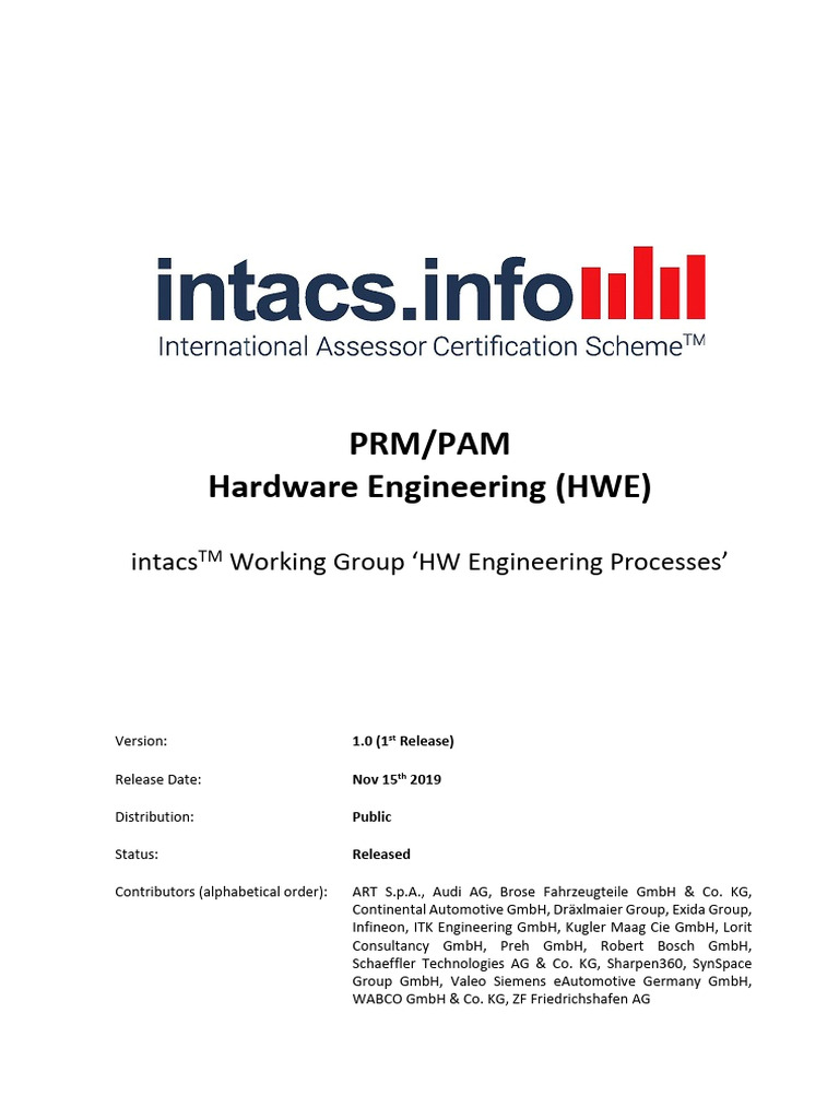 Intacs HW Engineering PRM PAM v1.0 | PDF | Verification And Validation ...