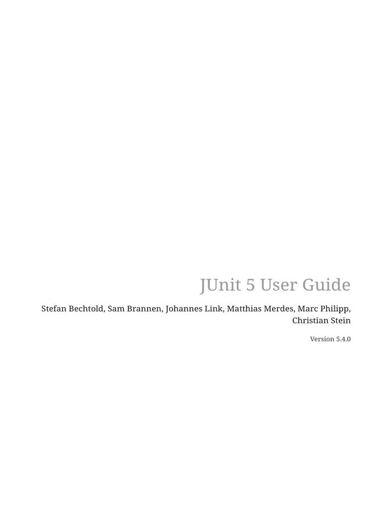 Junit 5 user guide download free pdf class computer programming