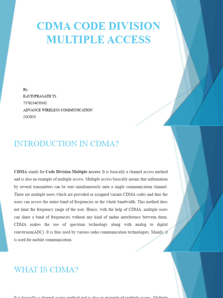What Is Code Division Multiple Access Cdma