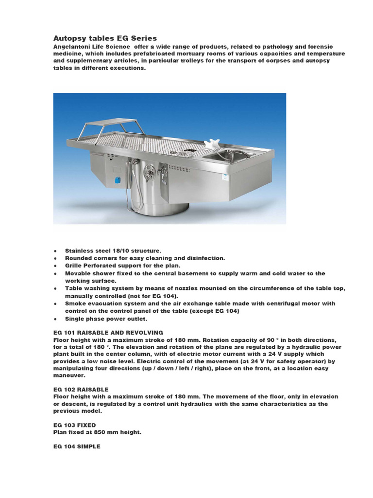 TAB080 - Autopsy Table | PDF