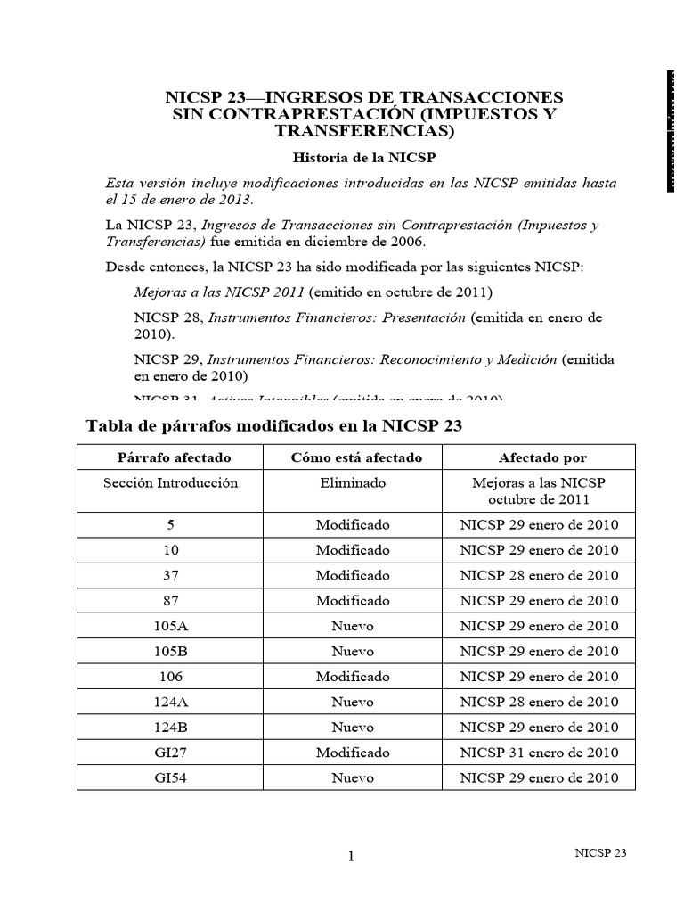 A32 Ipsas 23 - 0 | PDF | Impuestos | normas internacionales de ...