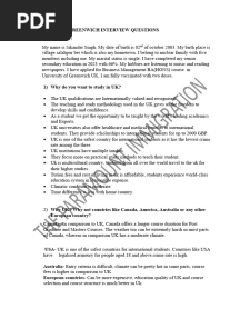 De Montfort University Interview Question
