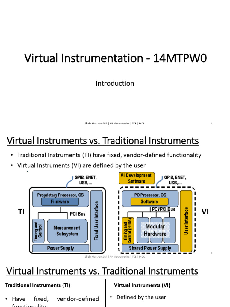 Virtual vs Traditional Instrumentation | PDF | Data Acquisition ...