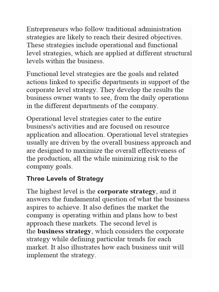Effective Functional Level Strategies | PDF | Leadership | Strategic ...