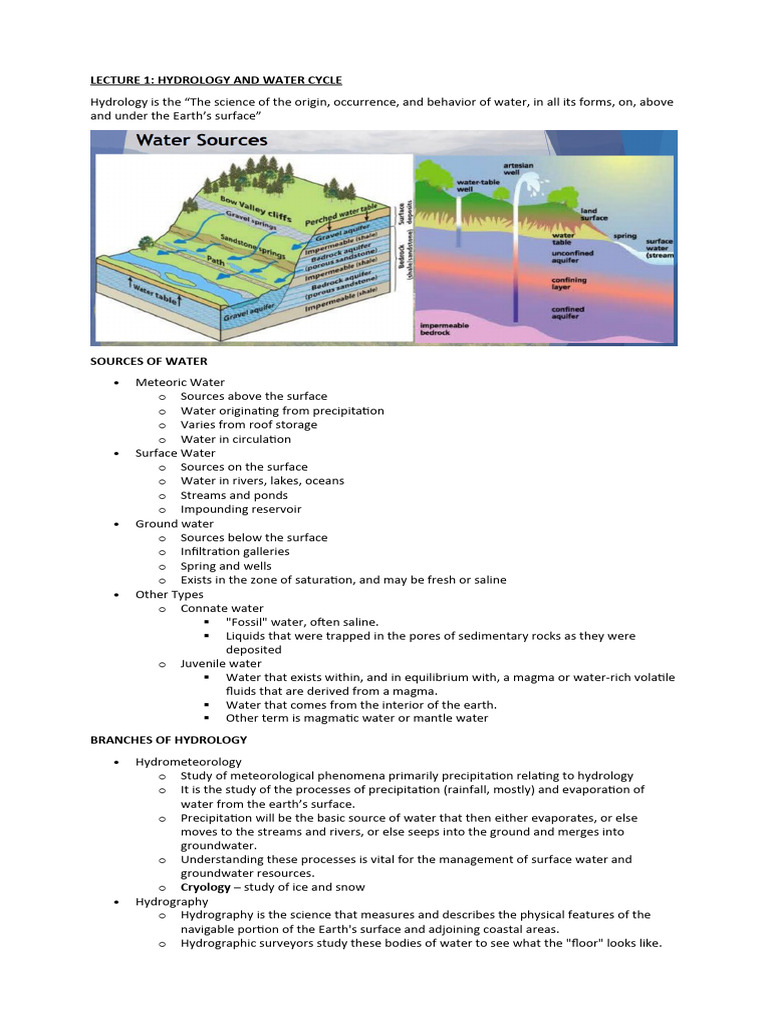 Hydrology Notes Pdf Precipitation Evaporation