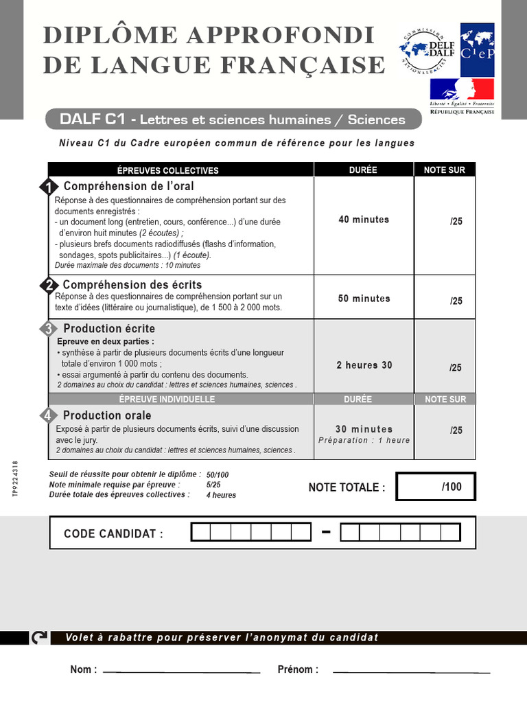 Examen et préparation au DALF C1 | PDF | Romans