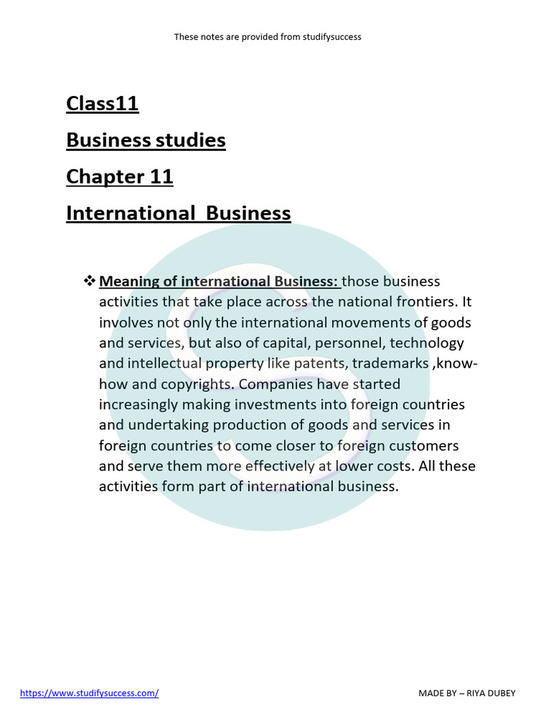 Class 11 Business-St ch-11 Notes Hfkojlc | PDF | Business | Profit ...