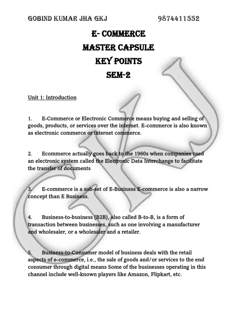 Sem 2 Ec All Question Answer 1 Pdf E Commerce Enterprise Resource