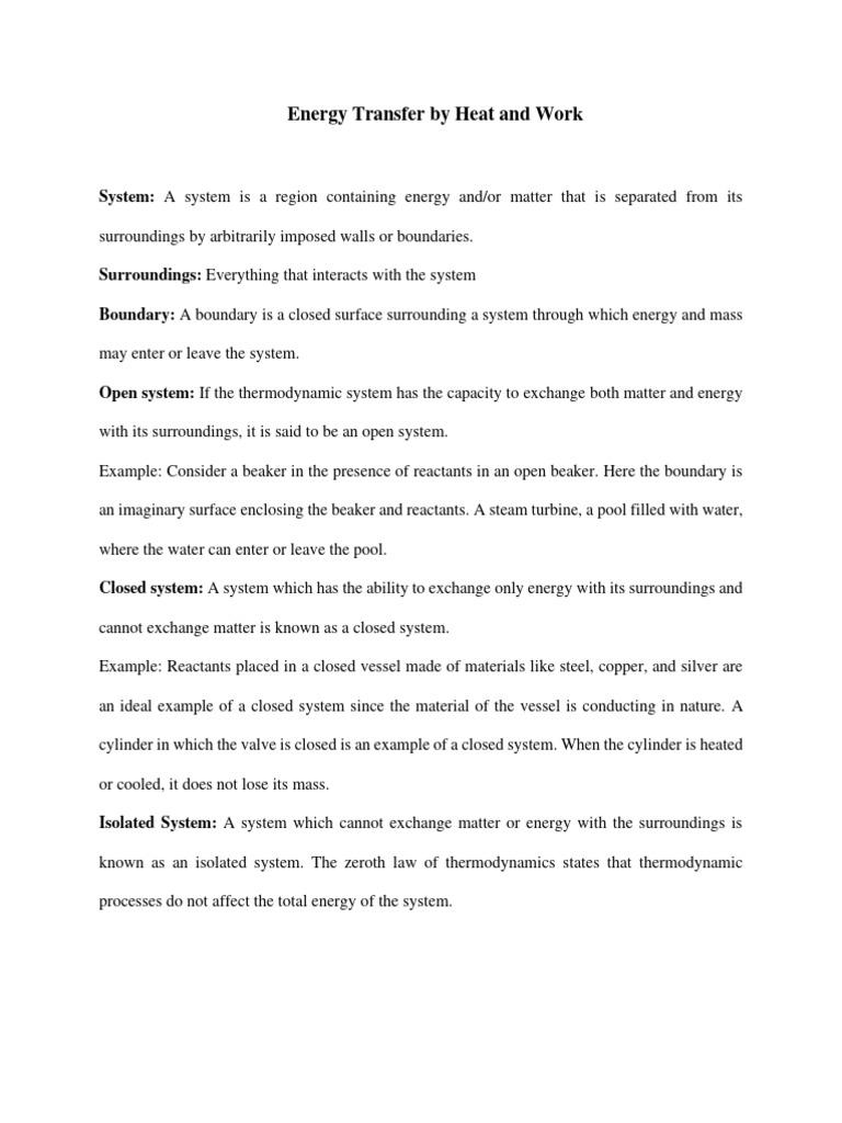 Energy Transfer by Heat and Work | PDF | Heat | Heat Capacity