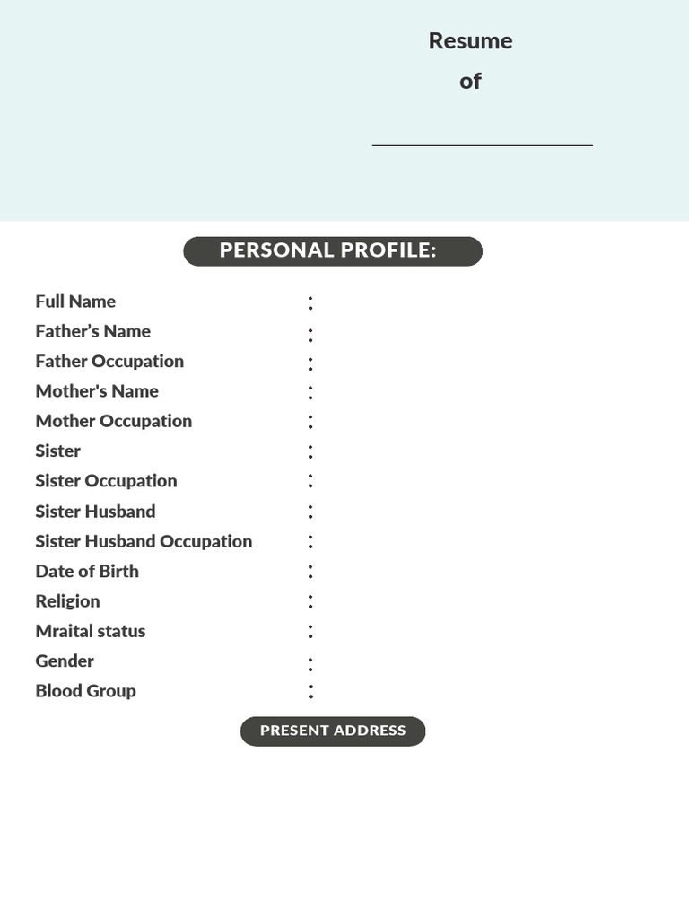 Personal Profile Resume Template | PDF | Social Science