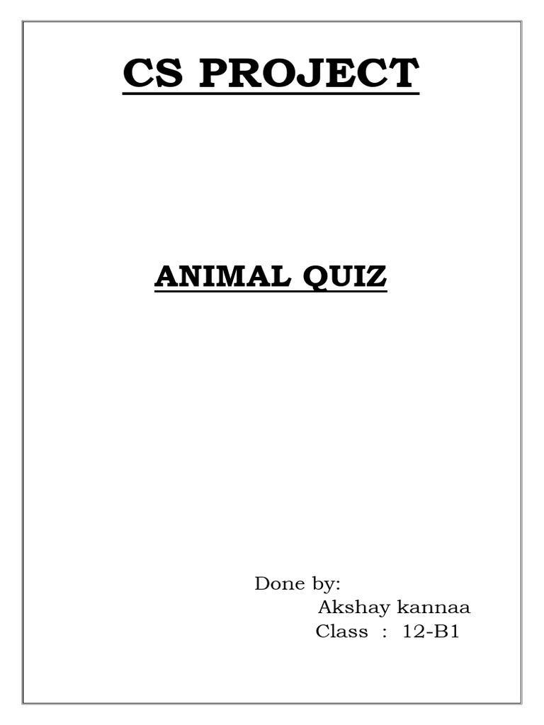 Python Animal Quiz Project Guide | PDF | Games & Activities | Teaching ...