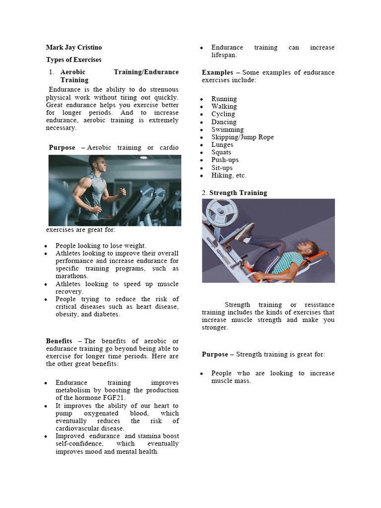 Five Types of Exercise Explained | PDF | Strength Training | Aerobic ...