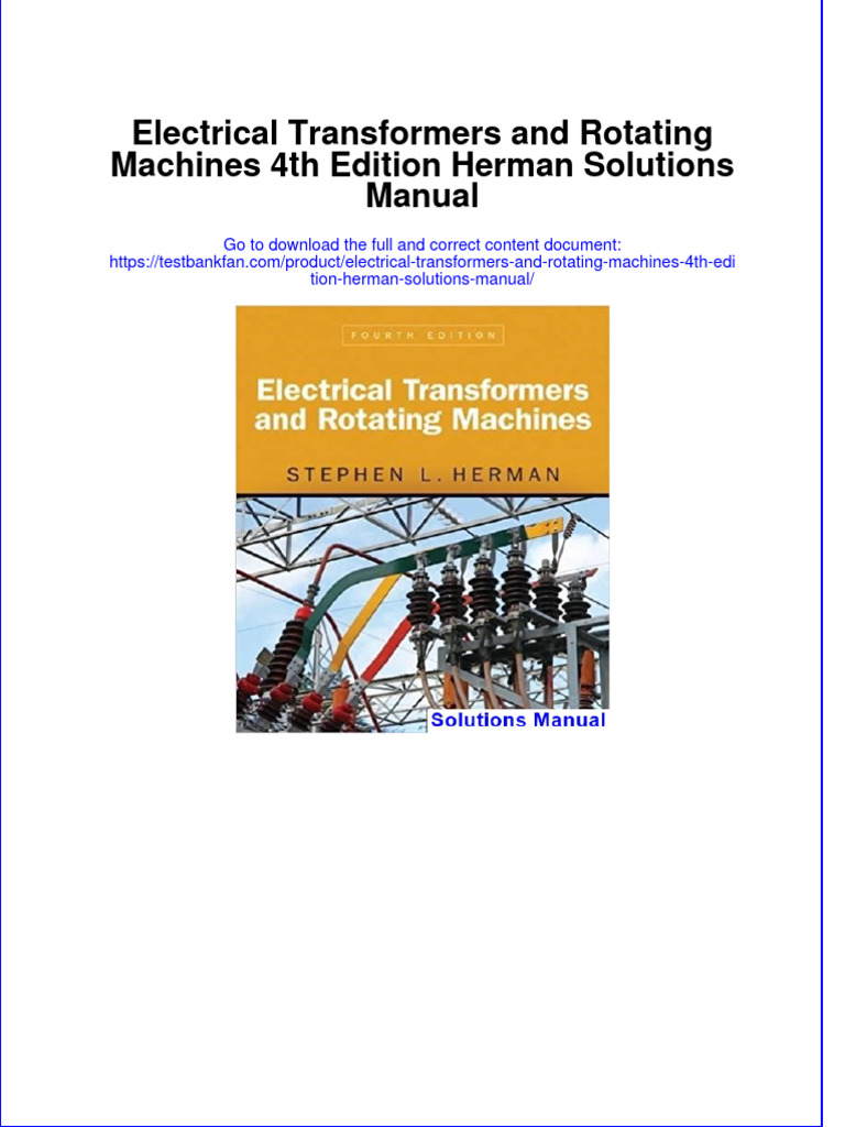 Instant Download PDF Electrical Transformers and Rotating Machines 4th