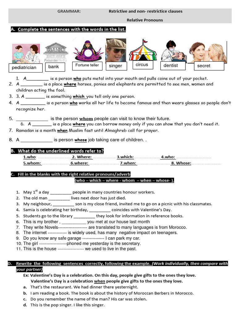 Relative Pronouns Pdf Languages Foreign Language Studies