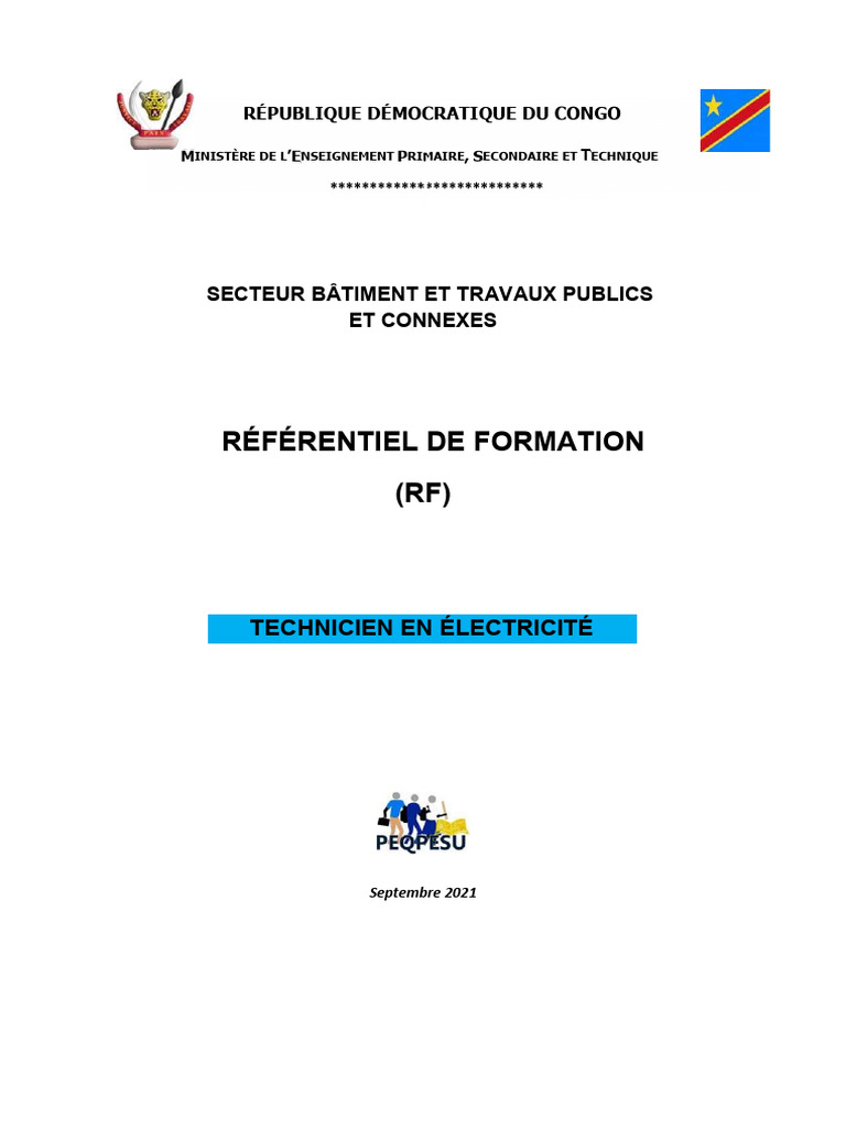 MP RF Electricite - 230311 - 001142 | PDF | Compétence (Ressources  humaines) | Pédagogie