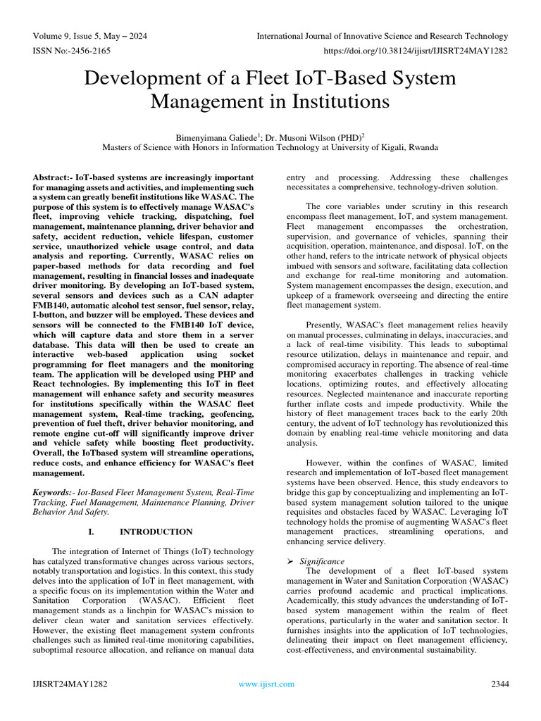 Development of A Fleet IoT-Based System Management in Institutions ...