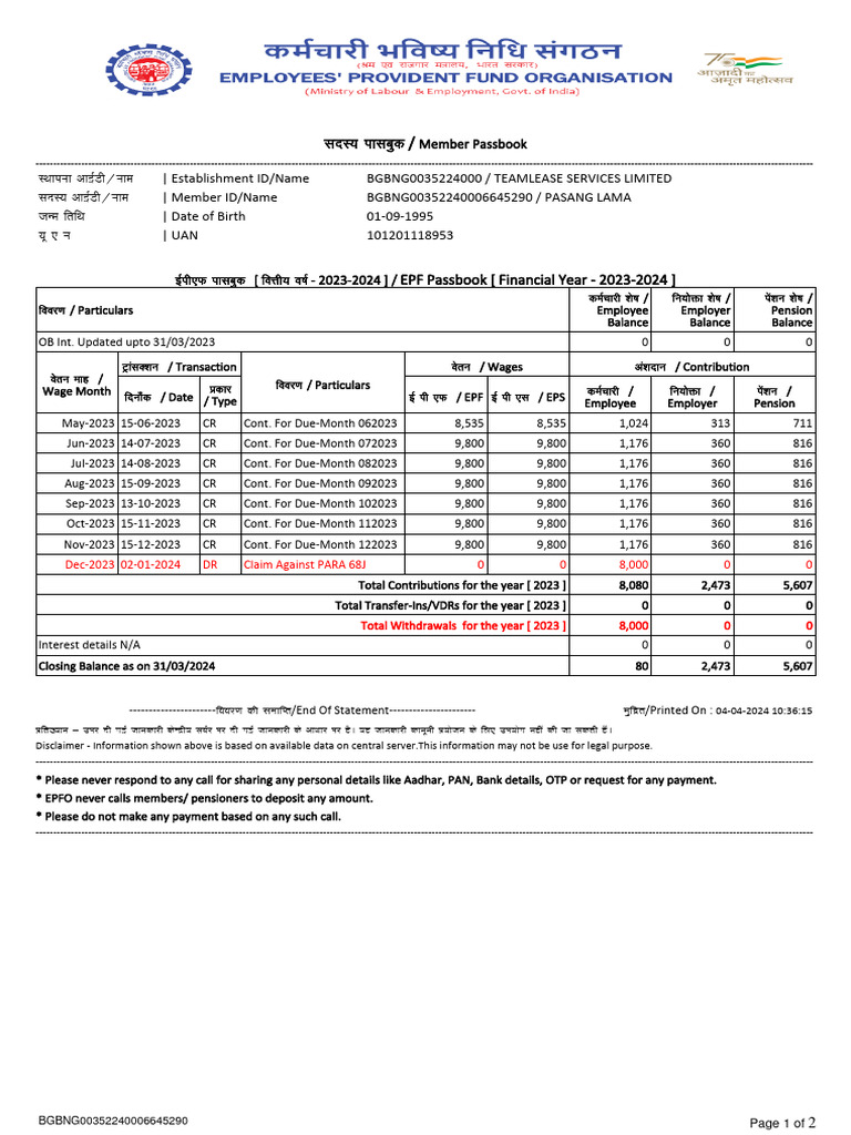 BGBNG00352240006645290 2023 | PDF | Factor Income Distribution | Payments