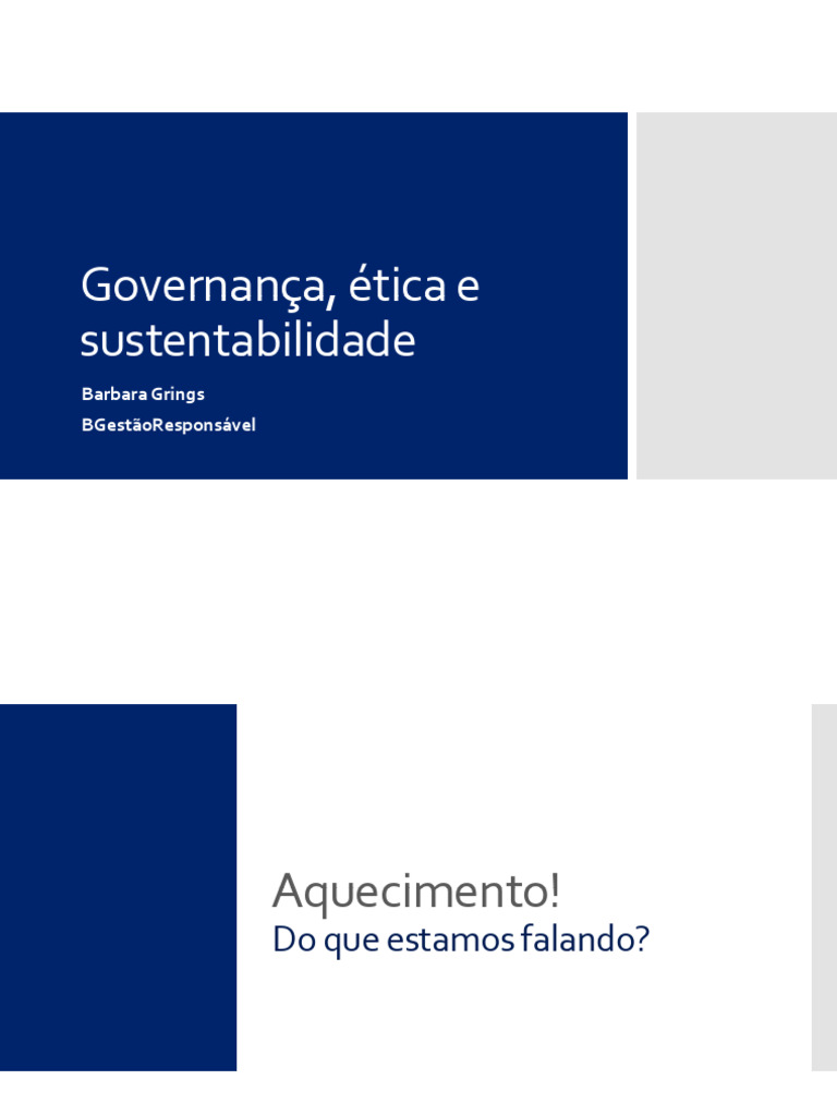 Governança e Sustentabilidade Empresarial | PDF | Governança ...