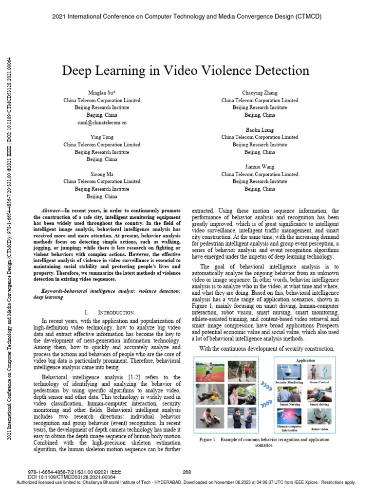 Deep Learning in Video Violence Detection10 | PDF