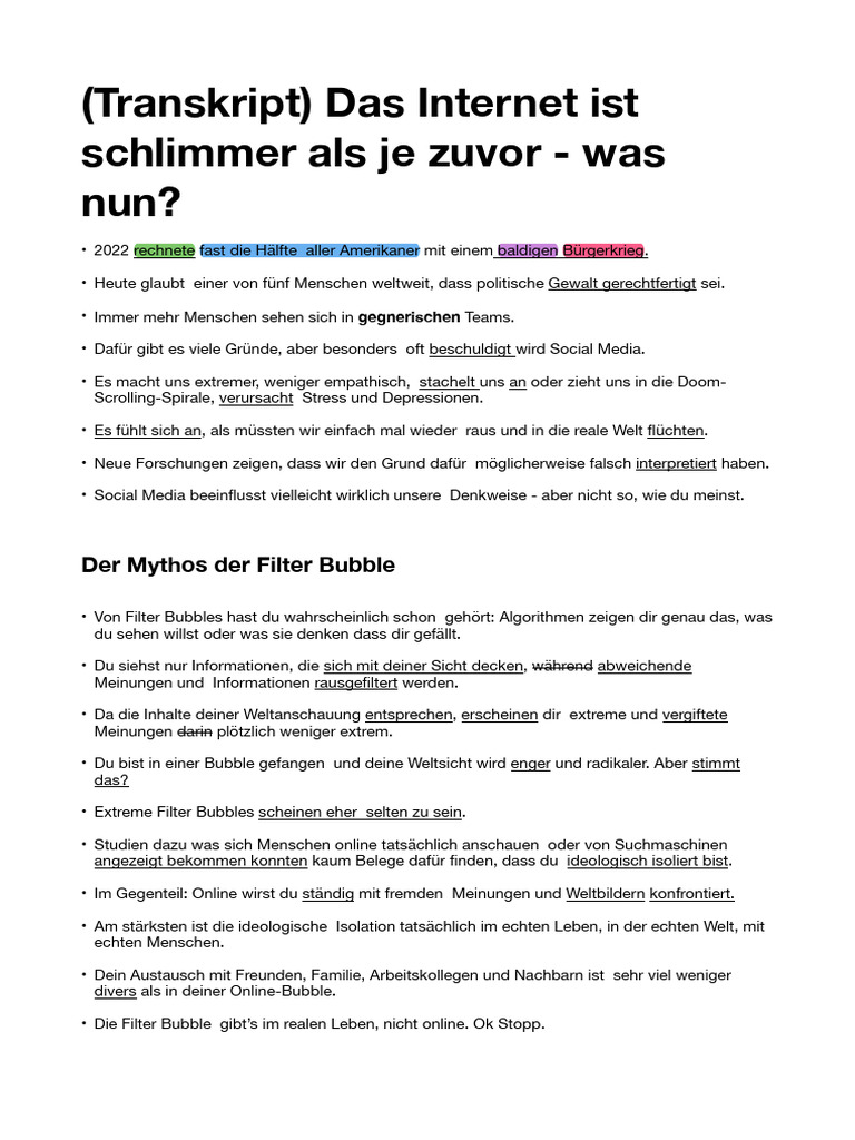 (Transkript) Das Internet Ist Schlimmer Als Je Zuvor - Was Nun - 1 | PDF