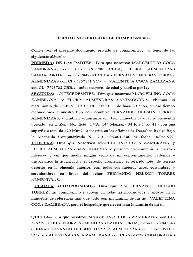 Documento de Compromiso | PDF