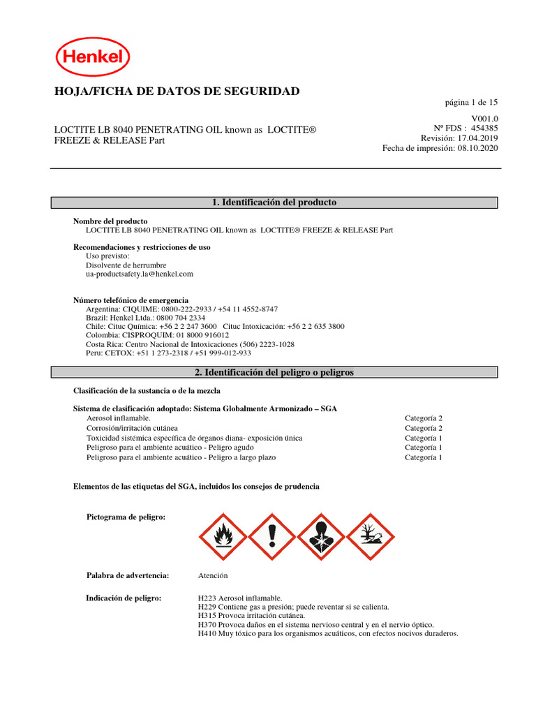 5.Loctite oil Descargar gratis PDF Agua Química