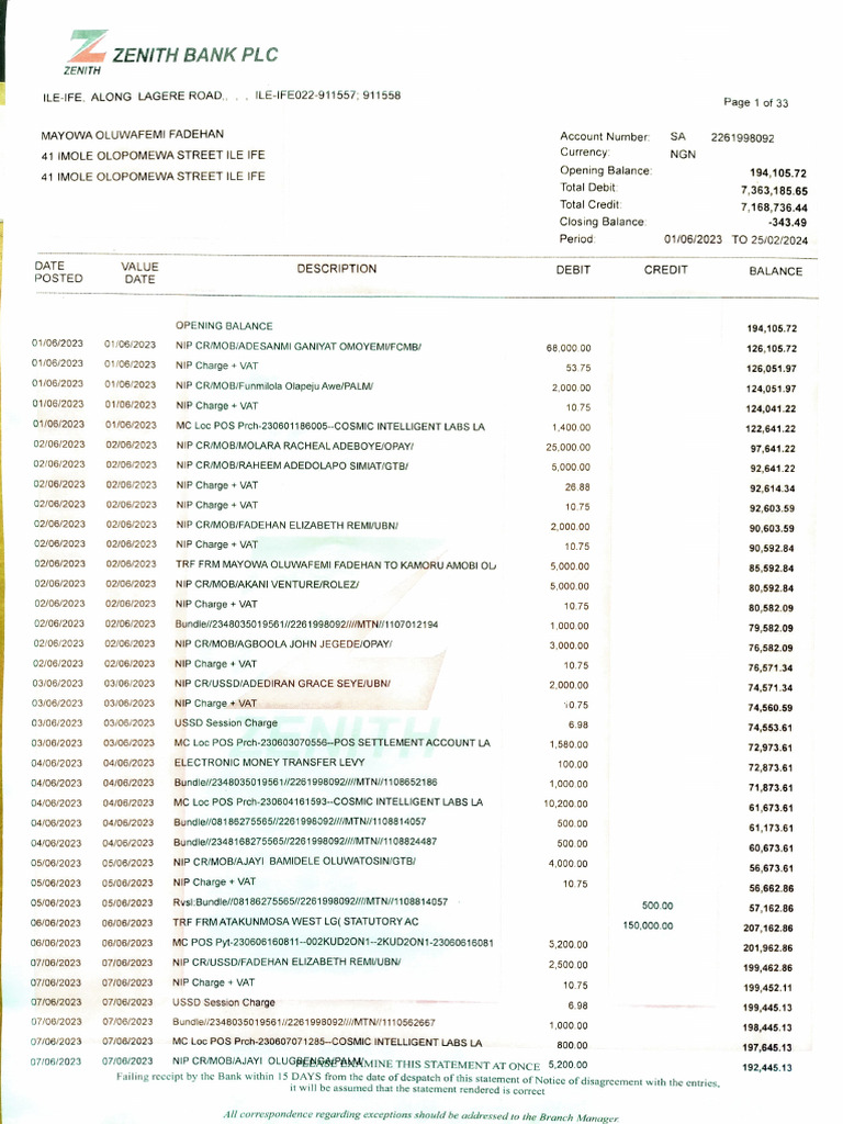 Adobe Scan Mar 06, 2024 | PDF | Debits And Credits | Banking